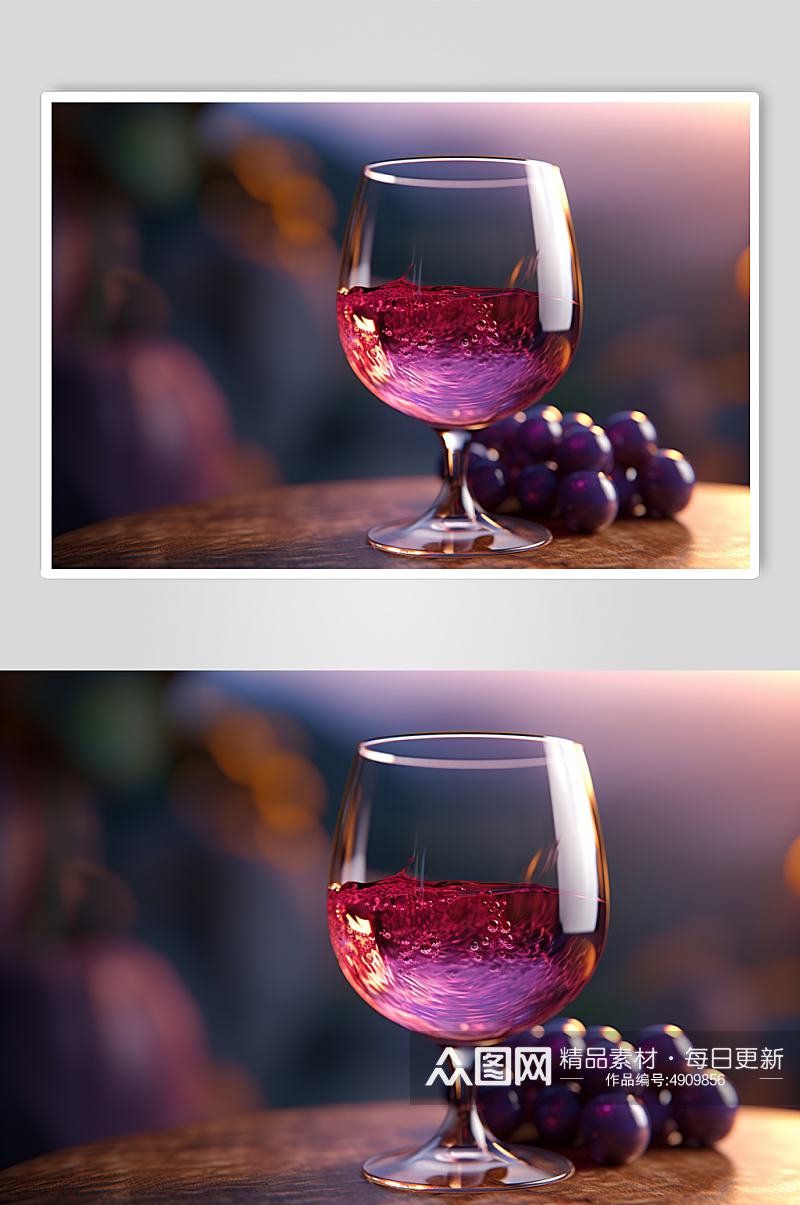 AI数字艺术原创葡萄水果果汁图片素材