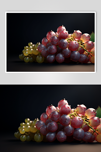 AI数字艺术原创葡萄水果果汁图片