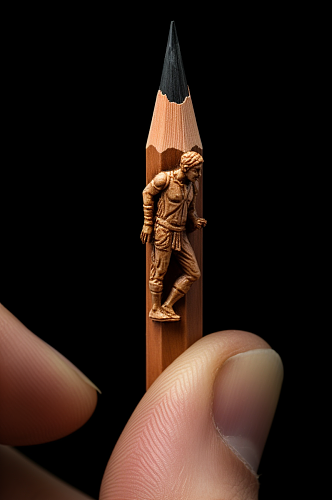AI数字艺术铅笔创意建筑雕刻图片