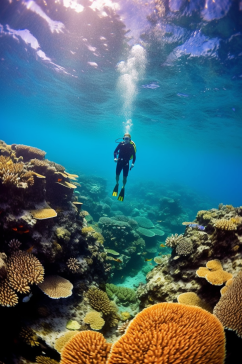 AI数字艺术高清潜水人物摄影图片