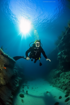 AI数字艺术清晰潜水人物摄影图片