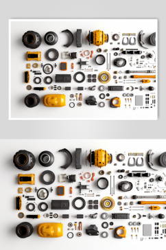 AI数字艺术高清车轮汽车零件模型