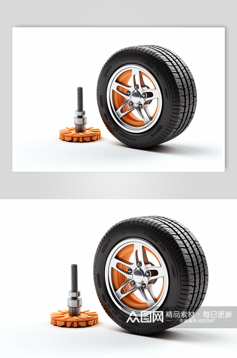 AI数字艺术高清车轮汽车零件模型素材
