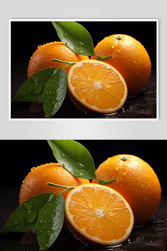 AI数字艺术脐橙橙子水果摄影图-众图网