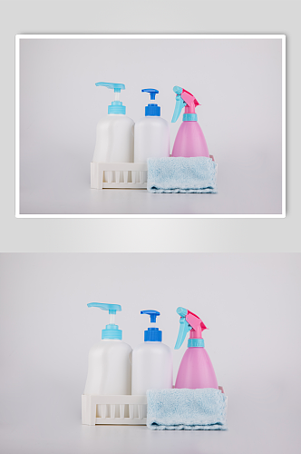 喷壶清洁剂毛巾清洁用品摄影图片