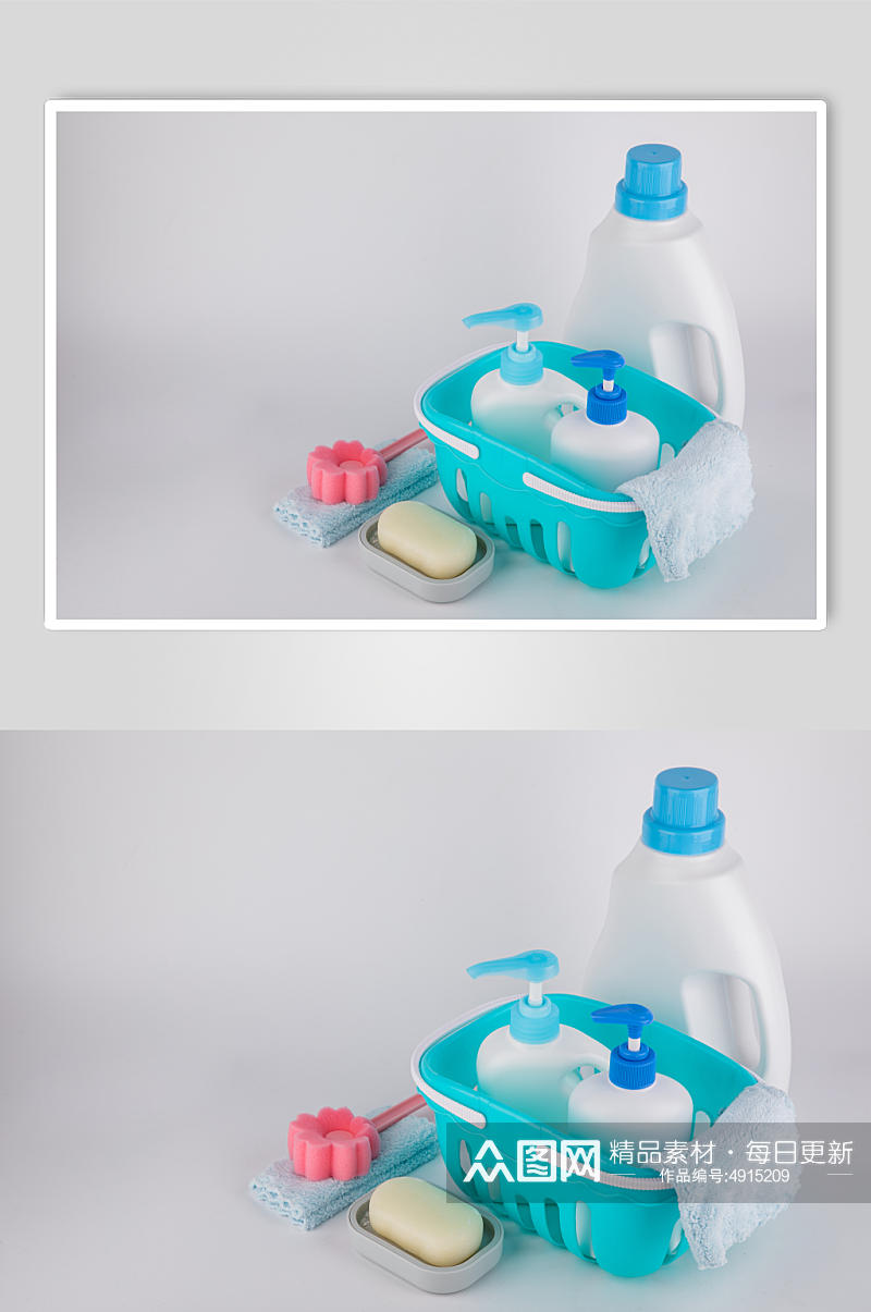 保洁海绵洗衣液杂物清洁用品摄影图片素材