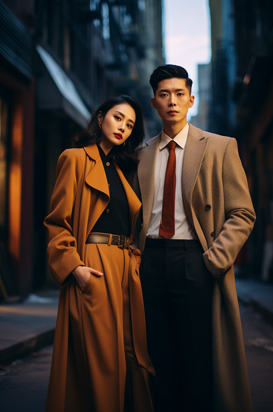 AI数字艺术时尚情侣写真肖像人物摄影图-众图网