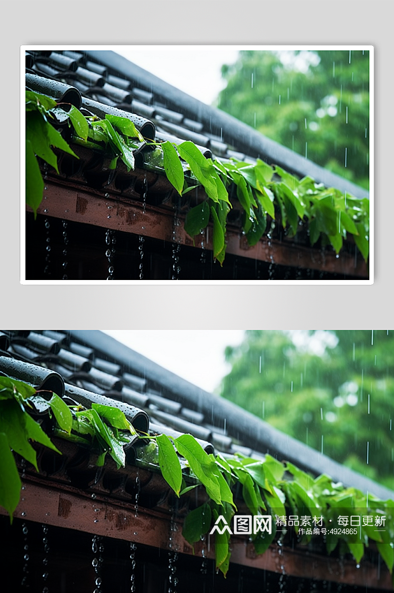 AI数字艺术高清下雨清明摄影图片素材