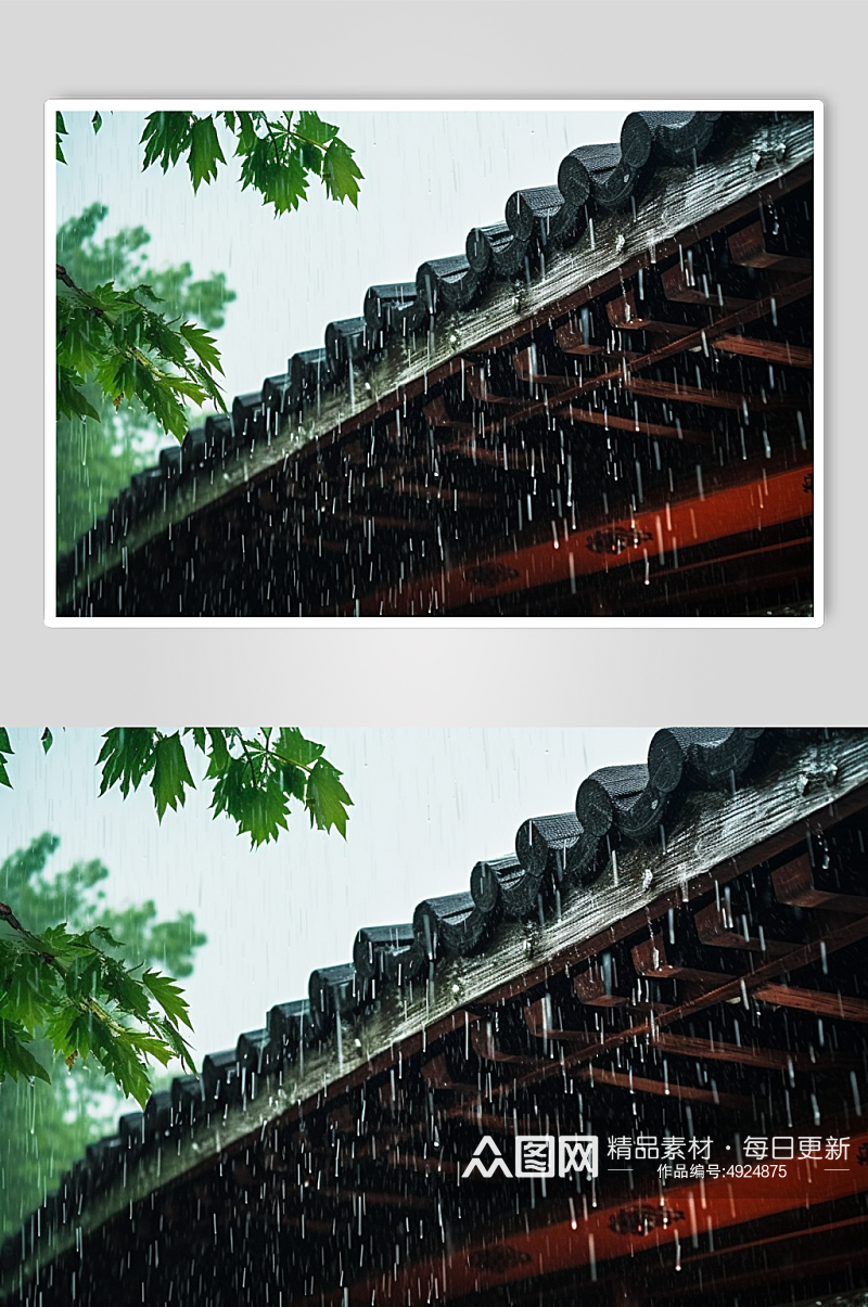 AI数字艺术简约下雨清明摄影图片素材