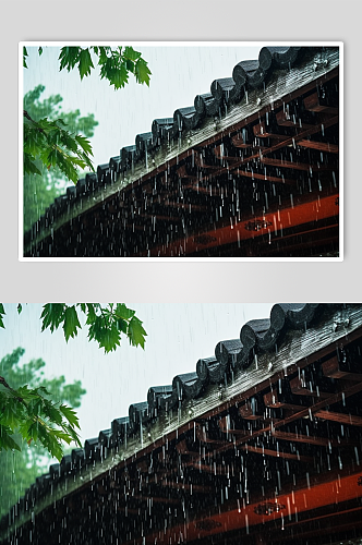 AI数字艺术简约下雨清明摄影图片