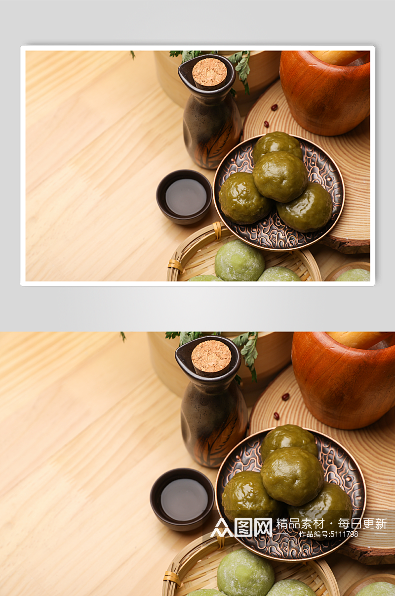 新鲜清新青团美食清明节摄影图片素材