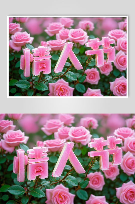 AI数字艺术情人节立体字艺术字-众图网