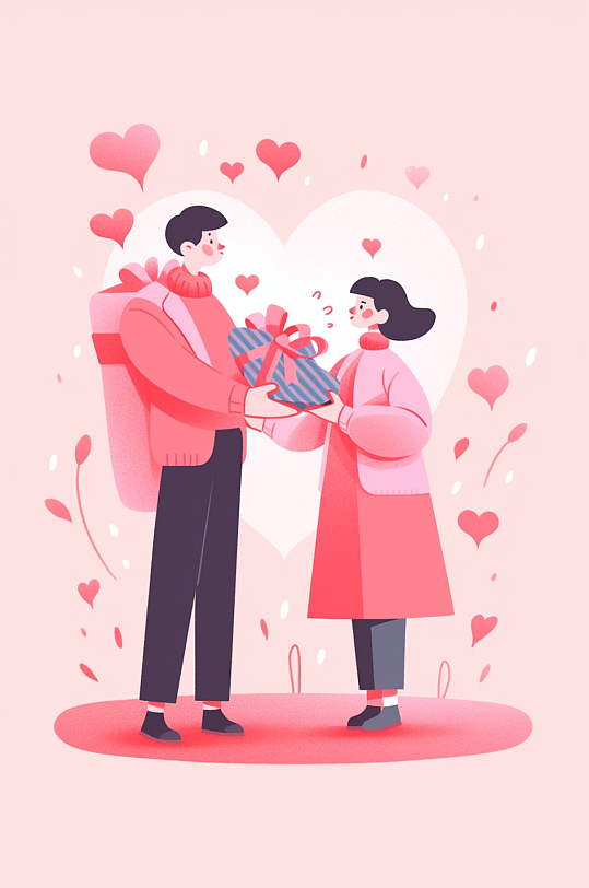 AI数字艺术情人节浪漫告白插画-众图网