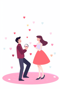 AI数字艺术情人节浪漫告白插画