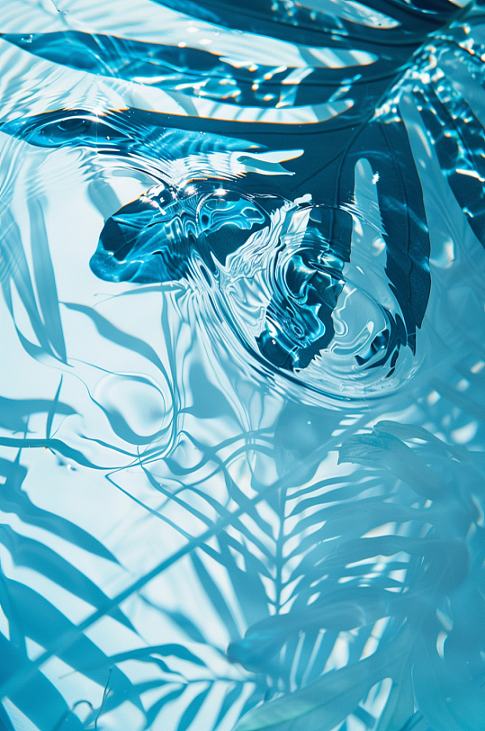 AI数字艺术夏季清爽水面泳池俯拍背景图-众图网