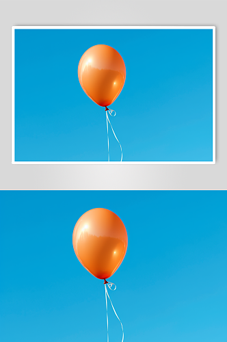 AI数字艺术蓝天气球摄影图