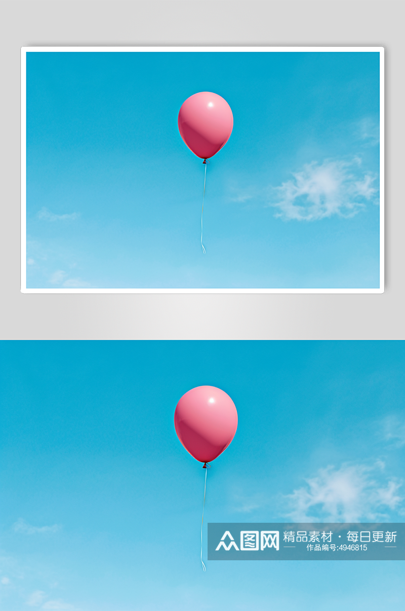 AI数字艺术蓝天气球摄影图素材