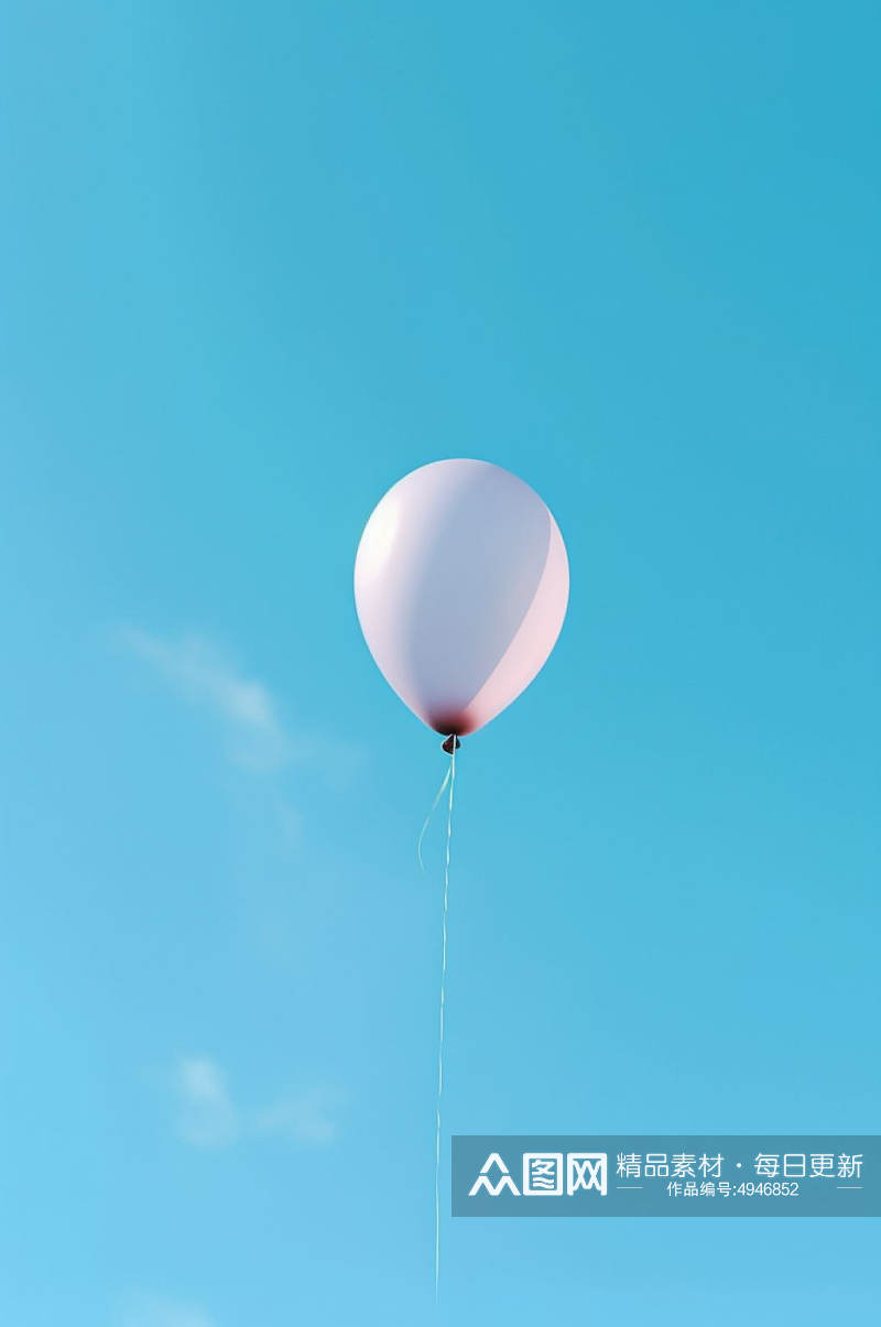 AI数字艺术蓝天多彩的气球摄影图片素材