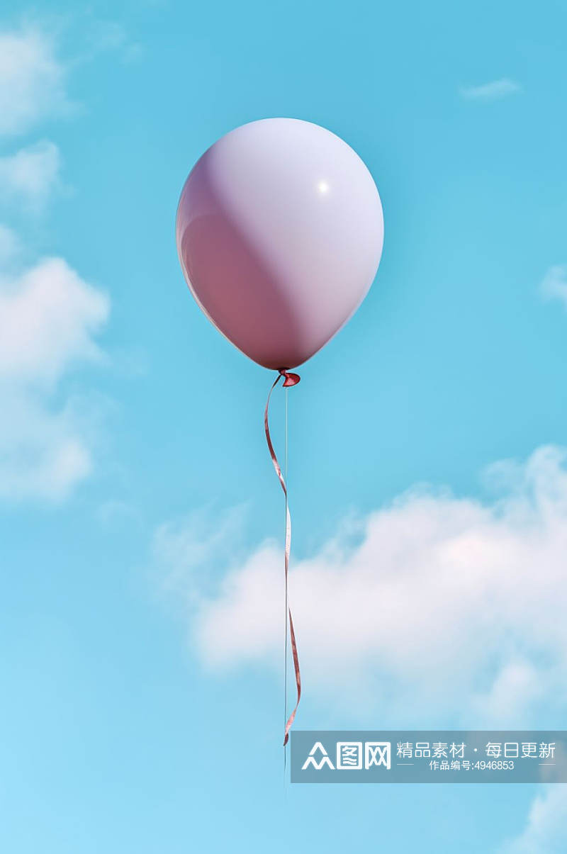 AI数字艺术蓝天多彩的气球摄影图片素材