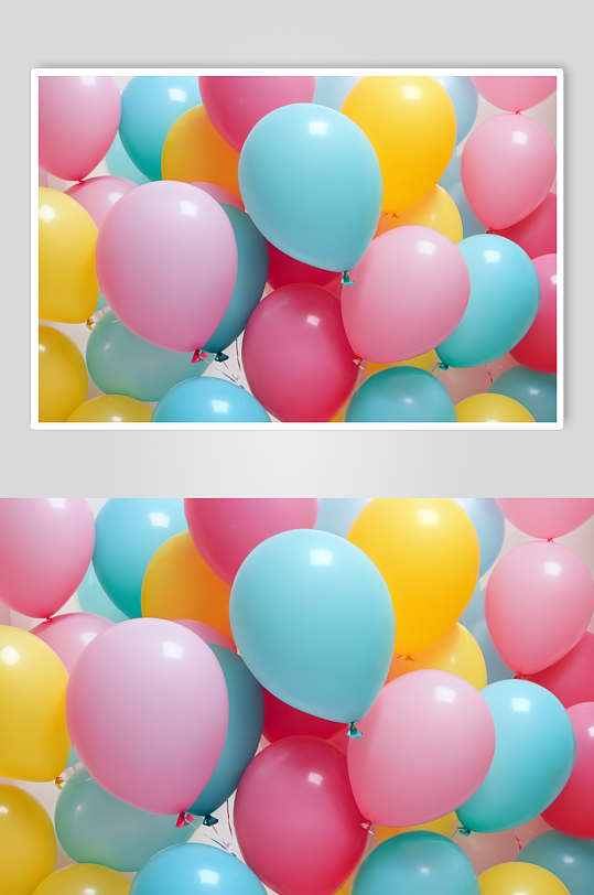 AI数字艺术甜美可爱风艺术写真气球背景