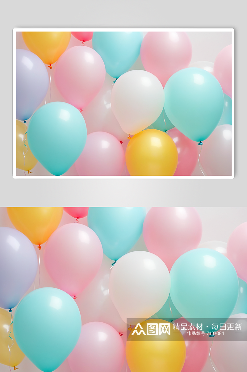 AI数字艺术甜美可爱风艺术写真气球背景素材