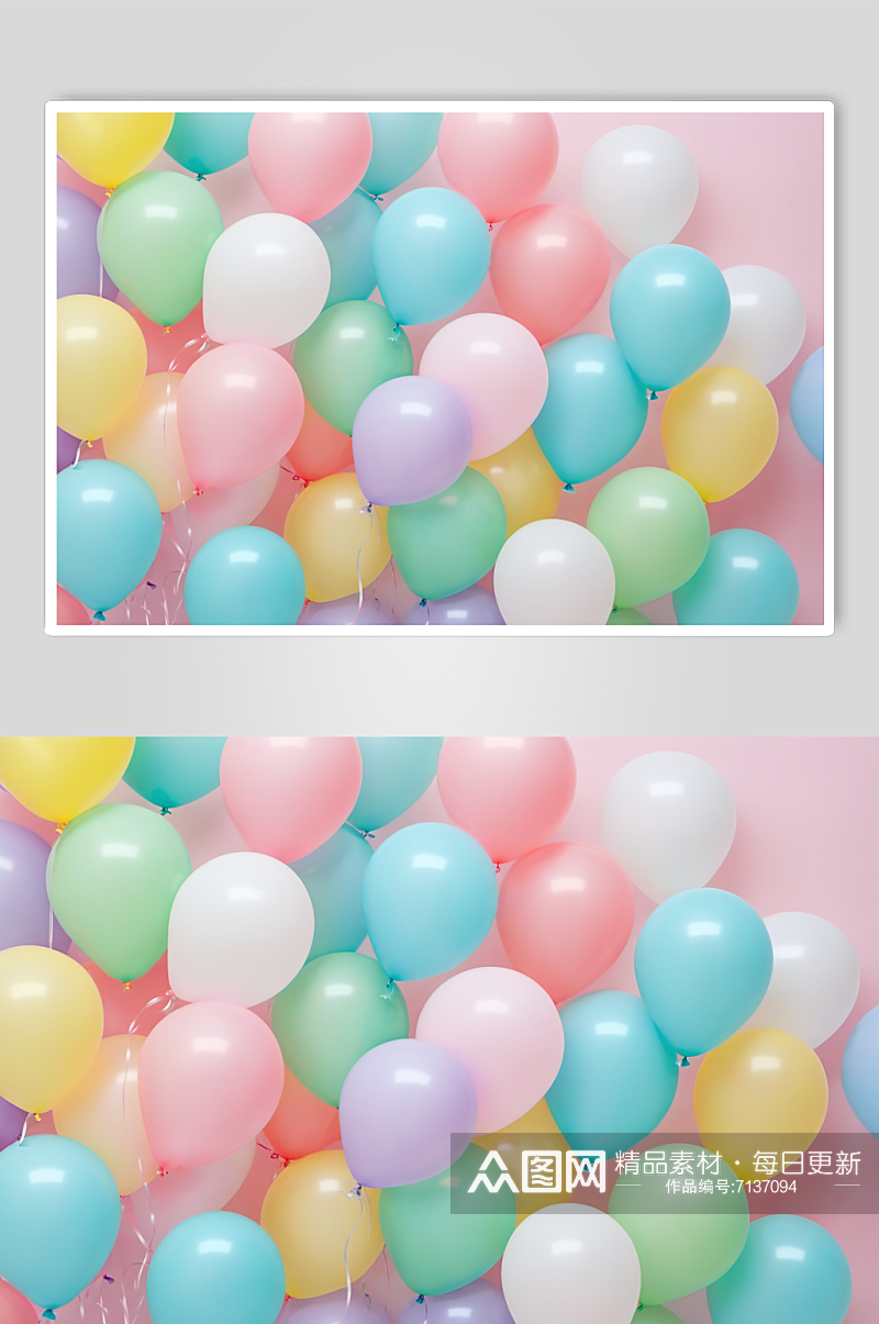 AI数字艺术甜美可爱风写真气球背景图片素材