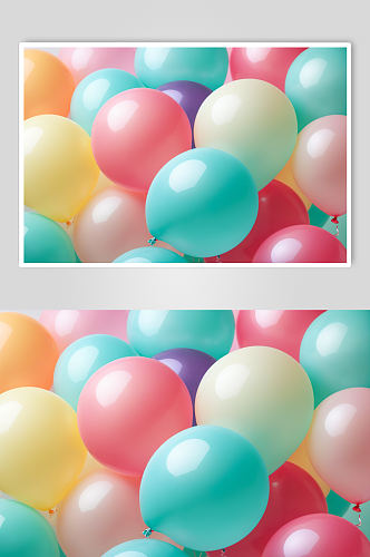 AI数字艺术甜美可爱风写真气球背景图片