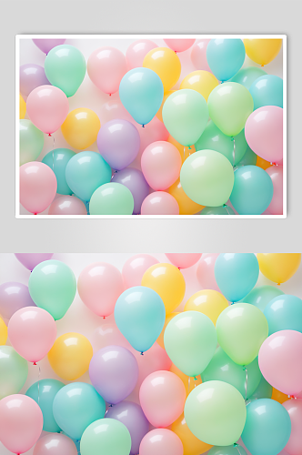 AI数字艺术甜美可爱风写真气球背景图片
