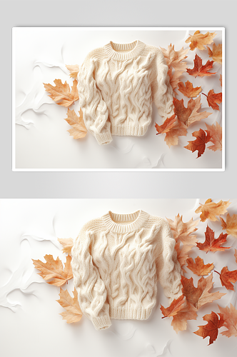 AI数字艺术秋季冬季秋冬服装摄影图