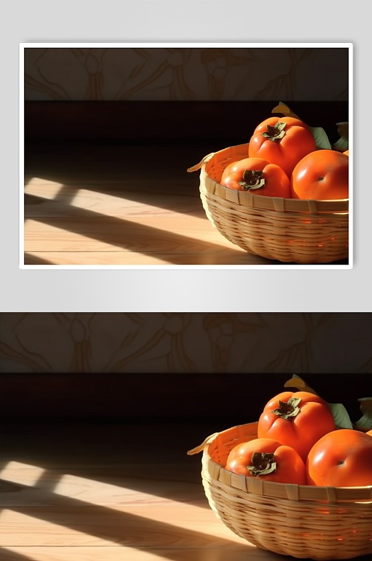 AI数字艺术柿子二十四节气秋分摄影图