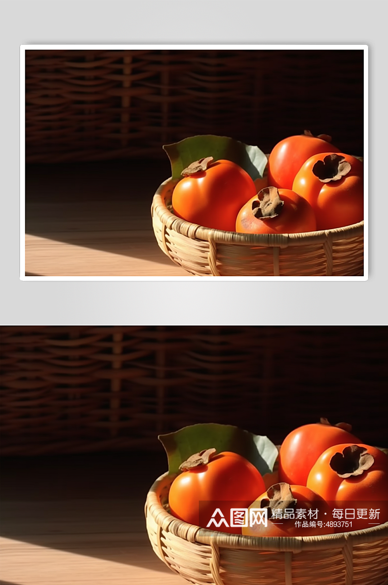 AI数字艺术柿子二十四节气秋分摄影图素材