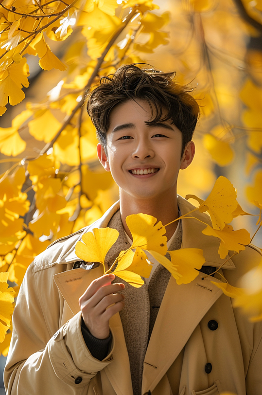 AI数字艺术秋季立秋男生人物摄影图-众图网