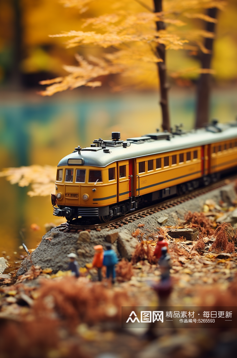 AI数字艺术秋季出游旅游场景模型素材