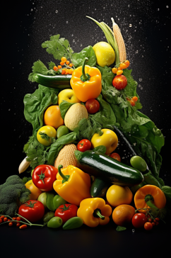 AI数字艺术秋季水果蔬菜元素模型