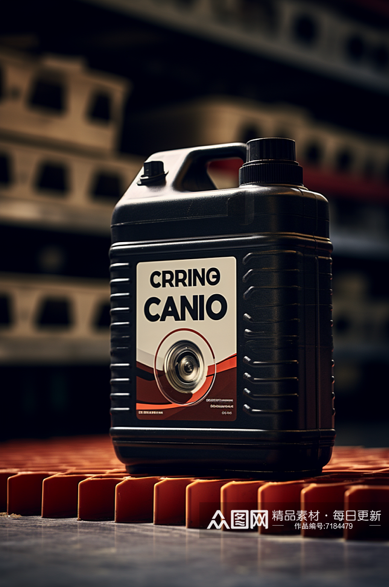 AI数字艺术汽车机油润滑油塑料桶摄影图素材