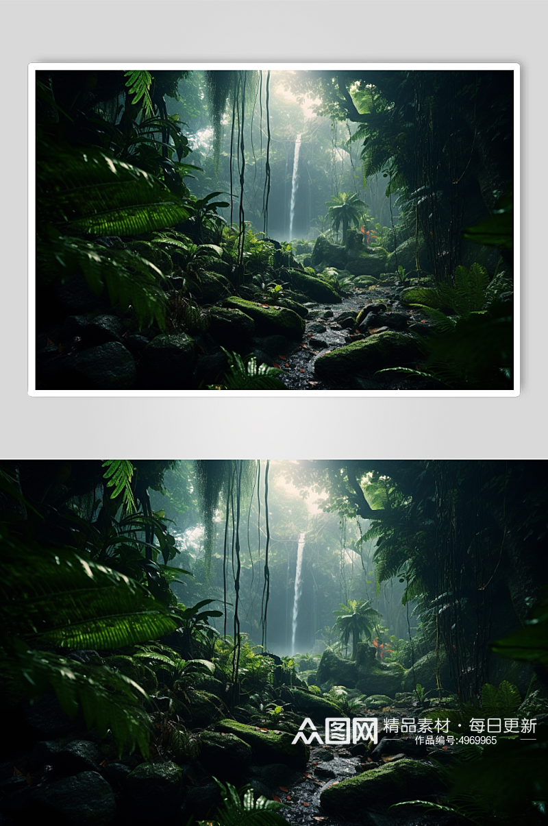 AI数字艺术清新热带雨林探险旅游摄影图片素材