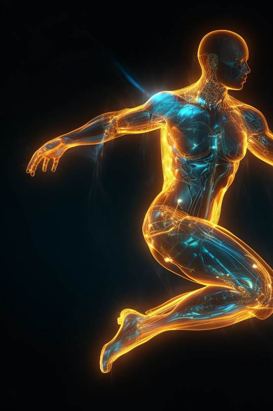 AI数字艺术高清人体各部位神经透视图片-众图网