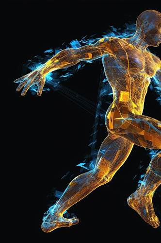 AI数字艺术生物科技人体各部位神经透视图片