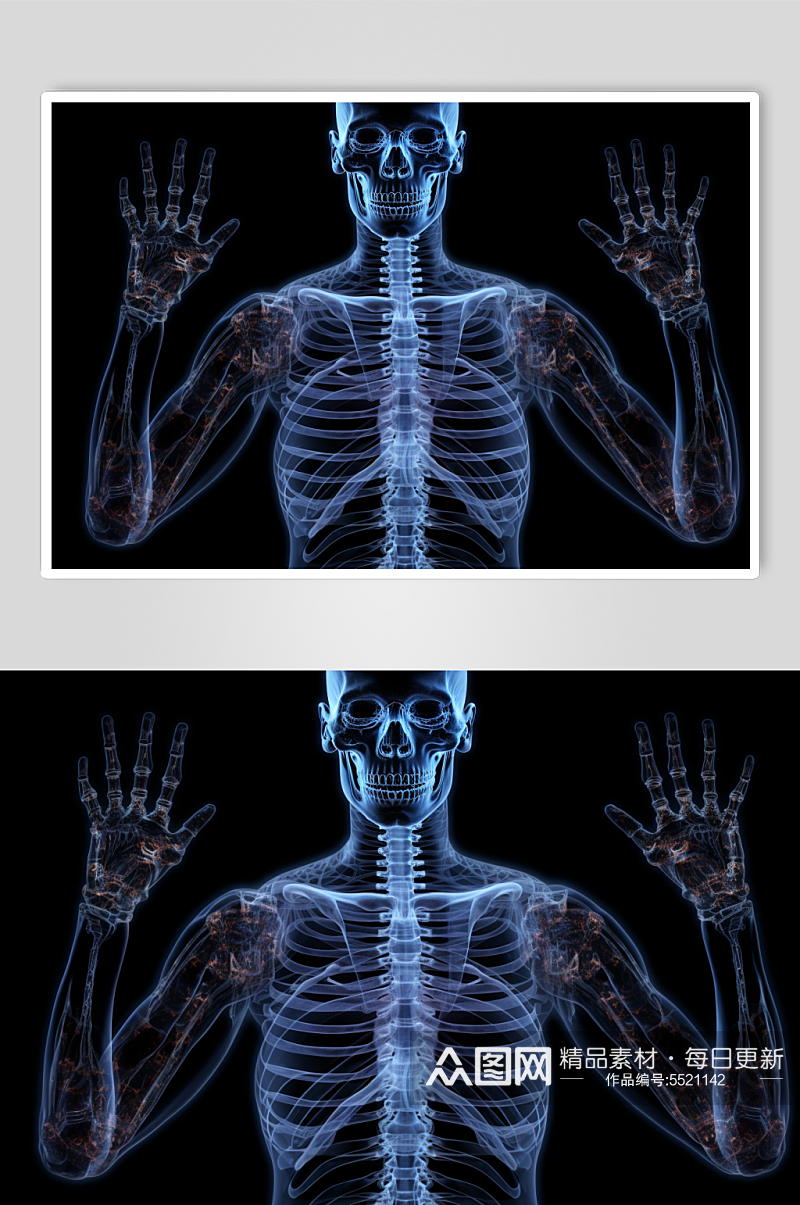 AI数字艺术人体各部位神经医疗透视图片素材