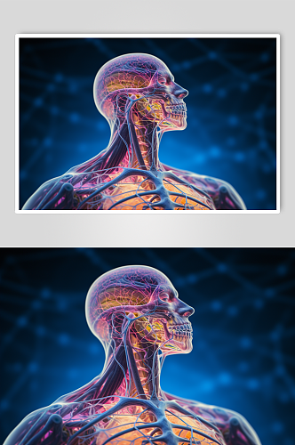 AI数字艺术人体各部位神经医疗透视图片
