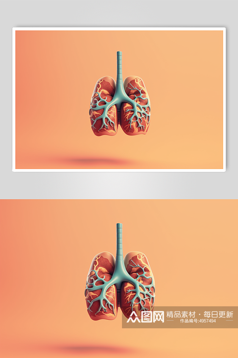 AI数字艺术人体内部器官医疗墙面立体图片素材