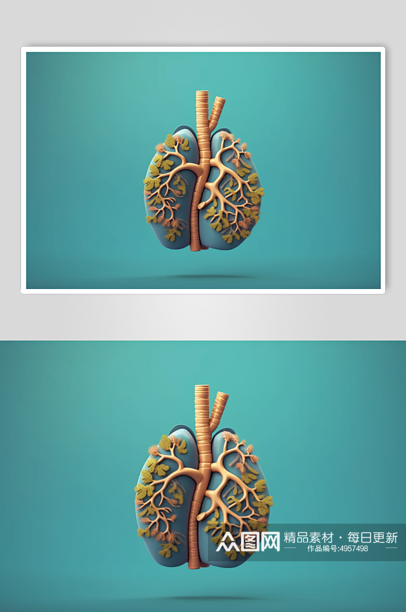 AI数字艺术人体内部器官医疗平面图片素材