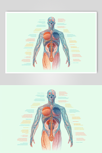 AI数字艺术卡通人体器官结构医疗医学插画