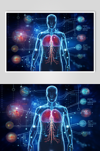AI数字艺术卡通人体器官结构医疗医学插画
