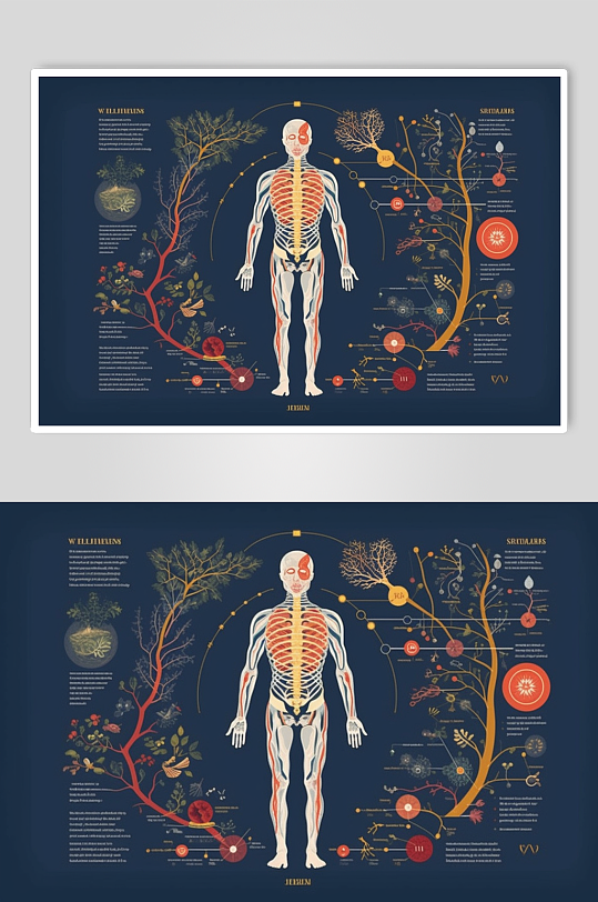 AI数字艺术卡通人体器官结构医疗医学插画