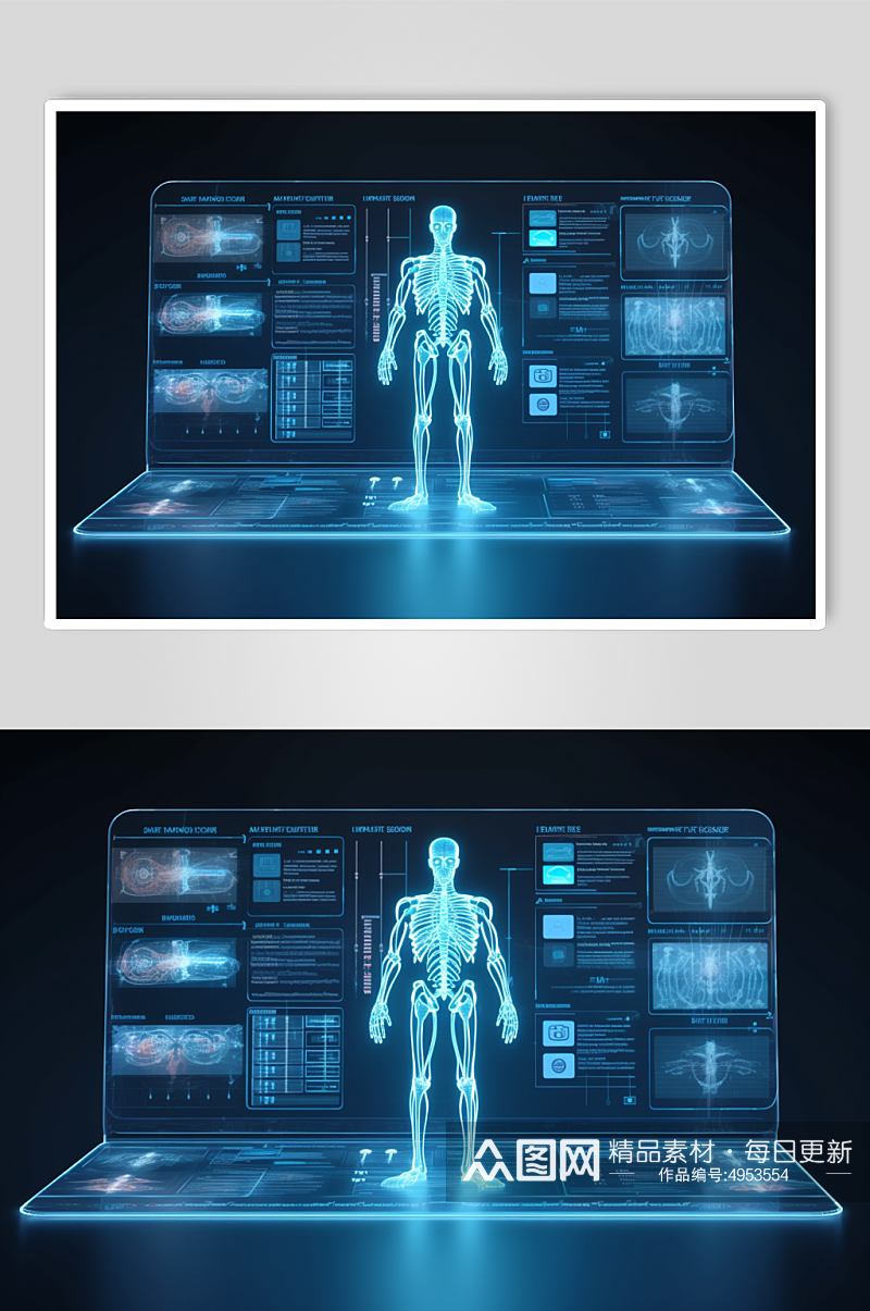 AI数字艺术卡通人体器官结构医疗医学插画素材