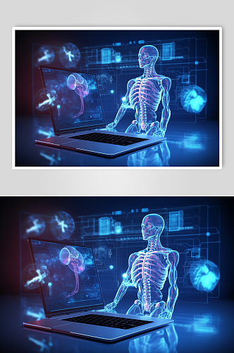 AI数字艺术卡通人体器官结构医疗医学插画