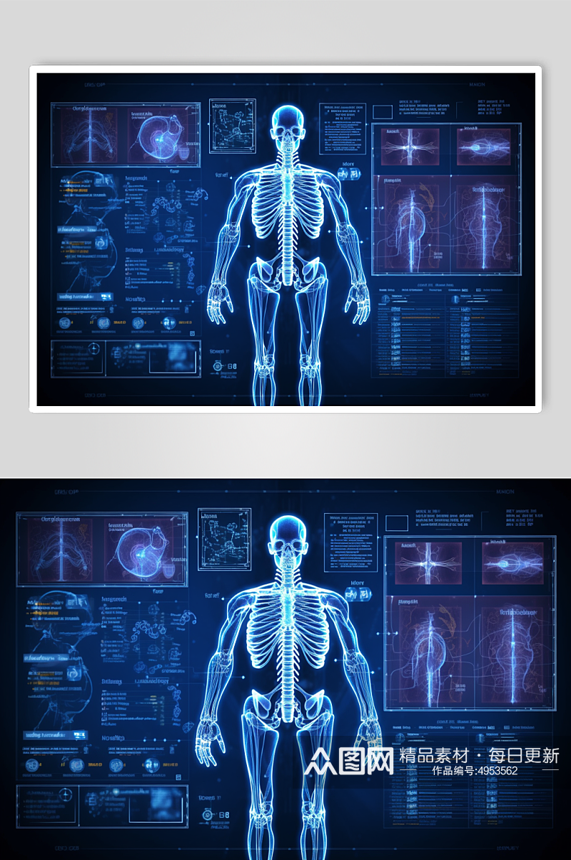 AI数字艺术卡通人体器官结构医疗医学插画素材