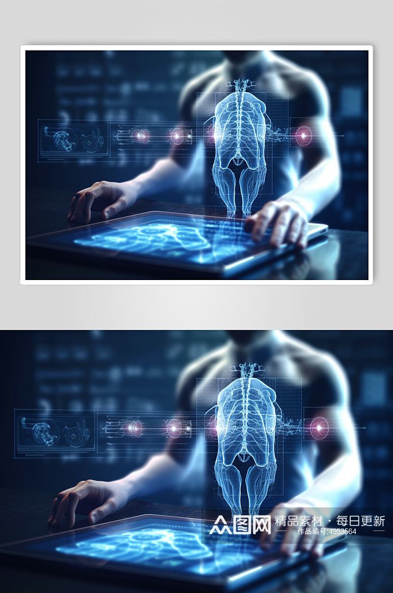 AI数字艺术卡通人体器官结构医疗医学插画素材