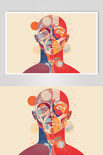 AI数字艺术卡通人体器官结构医疗医学插画